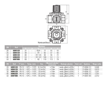 CONTROLMIX4 Zawór mieszający 4-drogowy DN25