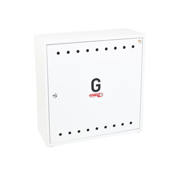 Skrzynka gazowa 600x600x250 naścienna, stalowa, z płaskim daszkiem, RAL 9003 biała