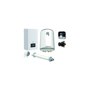 Pakiet - Kocioł gazowy jednofunkcyjny DE DIETRICH MCR4 19 kondensacyjny wiszący 2.5 - 20.7 kW+ Zestaw powietrzno-spalinowyKoncentryczny PP/Alu fi 60/100 + RegulatorSMART TC + Zasobnik c.w.uAQUAvie100 + Filtr magnetyczny XS90