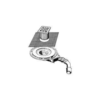 Wpust VIEGA 498061 z 1 przyłączem DN 50, odpływ pionowy, kratka 100x100mm stal