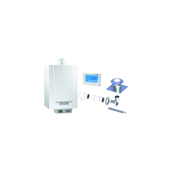 Pakiet - Kocioł gazowy jednofunkcyjny DE DIETRICH MCR3 Evo 24T kondensacyjny wiszący 6.1 - 24.8 kW + RegulatoriSense + Zestaw powietrzno-spalinowy szachtowy