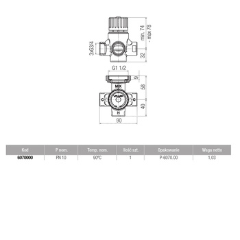 TERMOCONTROL Zawór termostatyczny 4-drogowy