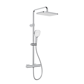 Deszczownia Malaga z baterią termostatyczną, natryskową, ścienną, chrom
