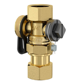 Zespół przyłączeniowy FLAMCO MEIBES mosiądz 1'' GW cylindryczny x GW gazowy walcowy, max. 10 bar, max. 130'C