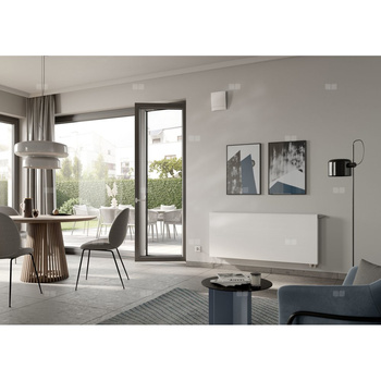 Kermi®x-flair® Line-V typ 33 605x1205 biały, 10 bar, zaworowy lewy, z osłonami