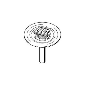Wpust VIEGA 49442 z 1 przyłączem DN 50, odpływ poziomy, kratka 100x100mm stal