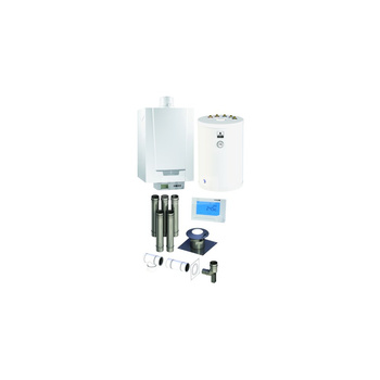 Pakiet - Kocioł gazowy jednofunkcyjny DE DIETRICH MCR3 Evo 24T kondensacyjny wiszący 6.1 - 24.8 kW+ Zestaw powietrzno-spalinowy + RegulatoriSense + Zasobnik c.w.uSRK100MG