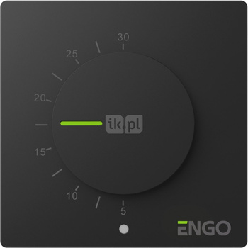 Regulator temperatury, 230V, czarny, dobowy, natynkowy z pokrętłem