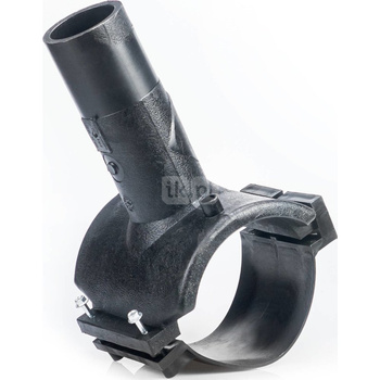 Odgałęzienie siodłowe PE 75x 32 czarne z obejmą WEBA