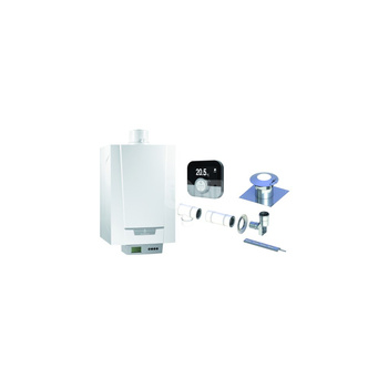 Pakiet - Kocioł gazowy jednofunkcyjny DE DIETRICH MCR3 Evo 24T kondensacyjny wiszący 6.1 - 24.8 kW + RegulatorSMART TC + Zestaw powietrzno-spalinowy szachtowy