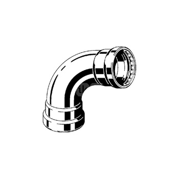 Łuk Megapress 90' VIEGA 4216XL jednoczęściowy, stal (cynk/nikiel), 4'' (mz x mz), 230 mm z uszczelką