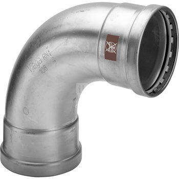Łuk 90' VIEGA 1716XL, stal nierdzewna / stal nierdzewna, 88,9 mm (zw x zz)