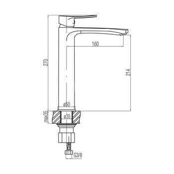 LORI Bateria umywalkowa stojąca wysoka