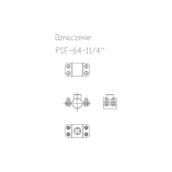 Obejma mocująca NICZUK PSF 63-67 mm 64G11/4 (ocynk galwaniczny)