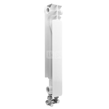 Grzejnik żeberkowy GAVIA aluminium, podłączenie dolne 575 x 80.5 mm, kolor biały, moc 110.2 W