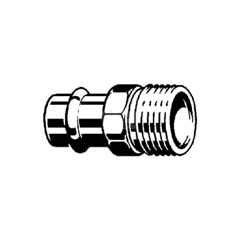 Złącze przejściowe Sanpress VIEGA 22114 jednoczęściowy, brąz / brąz, 15 mm, 1/2'' (mz x gz), 43 mm z uszczelką