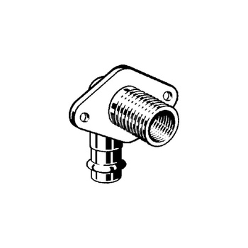 Przepust ścienny Sanpress 90' VIEGA 22321 jednoczęściowy, kątowy, brąz / brąz, 15 mm, 1/2'' x 3/4'' (mz x gw), 55 mm, (głębokość: 25 mm) z uszczelką