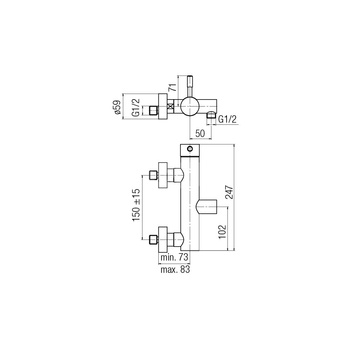 VEGANE NERO Bateria natryskowa ścienna z akcesoriami