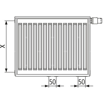 Grzejnik płytowy typ 33 KERMI X2 Profil-Vplus, lewy, z osłonami wym. 600 x 2300 mm, kolor biały, moc 5143 W