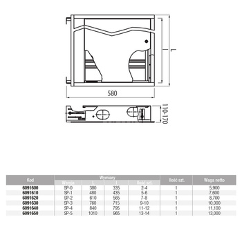 SZAFKA PODTYNKOWA SP-1 (435x575-665x110-175)