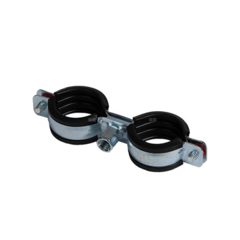 QIK Zestaw - Uchwyt classic podwójny fi 15-18mm 3/8" M8/M10 (śruba dwugwintowa M8x80, kołek nylonowy)