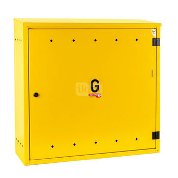 Skrzynka gazowa, 900x850x300, wolnostojąca, metalowa, ze skośnym daszkiem - żółta