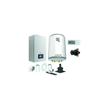Pakiet - Kocioł gazowy jednofunkcyjny DE DIETRICH Virtuens Smart 24 kondensacyjny wiszący 3.3 - 26.1 kW + RegulatorAD248P + Zestaw powietrzno-spalinowy szachtowyBazowy PP/Alu fi 60/100 na fi 80 + Zasobnik c.w.uAQUAvie100 + Filtr magnetyczny XS90 A