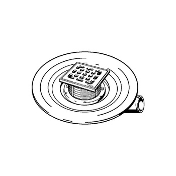 Wpust VIEGA 49432 z 1 przyłączem DN 70, odpływ pionowy, kratka 100x100mm tworzywo sztuczne