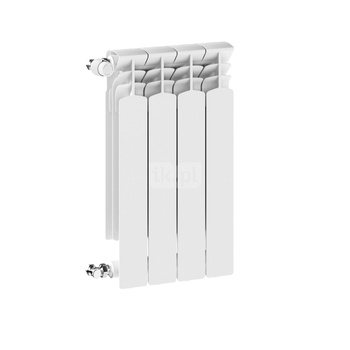 Grzejnik żeberkowy KFA Armatura G600F/4 aluminium, podłączenie boczne 672 x 322 mm, kolor biały
