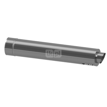 Zakończenie poziome systemu TWIN JEREMIAS 360-TWIN36 stal nierdzewna fi 60/100 mm, dł. 750 mm, kolor wysoki połysk