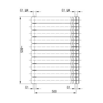 Grzejnik żeberkowy GAVIA 50 PLUS aluminium, podłączenie boczne 575 x 805 mm, kolor czarny, moc 1173.3 W