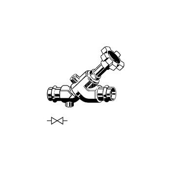 Zawór skośny 15 brąz / błyszczący