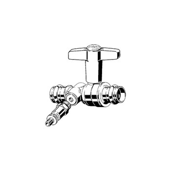 Zawór kulowy VIEGA 22753 brąz, PN16 28 mm zz x zz z zaworem spustowym, uchwyt: motylek