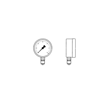 Manometr z rurką Bourdona AFRISO RF standardowy 0/10 bar G1/2B radialne fi 100 mm, kl. 1.6%