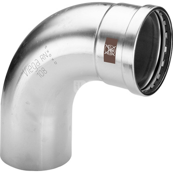 Łuk 90' VIEGA 17161XL, stal nierdzewna / stal nierdzewna, 108 mm (zw x zz)