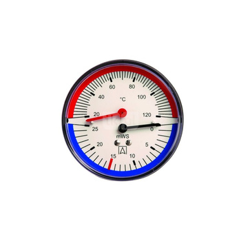 Termohydrometr TH 80, fi80 mm, 0÷6 mH2O, 20÷120'C, G1/4'', ax, kl. 2,5