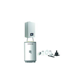 Pakiet - Kocioł gazowy jednofunkcyjny DE DIETRICH Virtuens Smart 32 kondensacyjny wiszący 3.7 - 34.9 kW + Zestaw powietrzno-spalinowy szachtowyBazowy PP/Alu fi 60/100 na fi 80 + Zasobnik c.w.uAQUAvie125