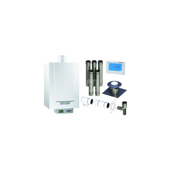 Pakiet - Kocioł gazowy jednofunkcyjny DE DIETRICH MCR3 Evo 24T kondensacyjny wiszący 6.1 - 24.8 kW+ Zestaw powietrzno-spalinowy + RegulatoriSense
