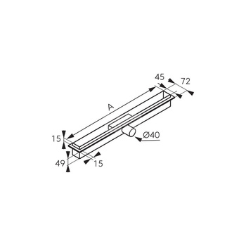 Odpływ liniowy SLIM PRO, 70 cm, czarny