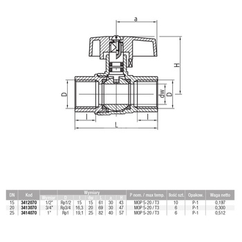 Kurek kulowy do gazu nikl z mot. alum. (MAI) ORION (wersja N-N) 1