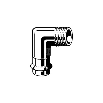 Złącze przejściowe Sanpress 90' VIEGA 22141 redukcja jednoczęściowy, brąz (stan surowy) / brąz (stan surowy), 15 mm x 1/2'' (mz x gz)