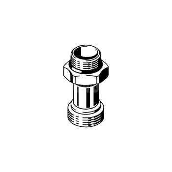 Nypel VIEGA 100417 trzyczęściowy, mosiądz / mosiądz, 1/2'' x 3/4'' (eurokonus x gz), 45 mm