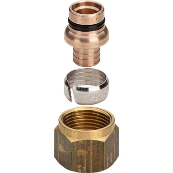 Dwuzłącze przyłączeniowa VIEGA 2019 trzyczęściowy, brąz / brąz, 16 mm (pz x gw)