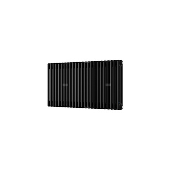 Grzejnik żeberkowy INSTAL-PROJEKT TUBUS 3 stal, podłączenie dolne prawe, rozstaw 50 mm 570 x 920 mm, kolor czarny matowy (RAL 9005), moc 1054 W