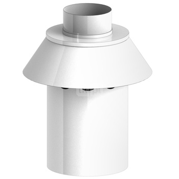 Zakończenie pionowe systemu TWIN JEREMIAS 360-TWIN35B stal nierdzewna fi 100/150 mm, dł. 250 mm, kolor wysoki połysk