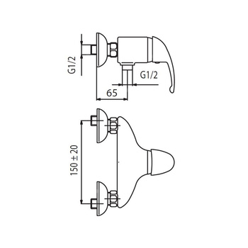 BATERIA PIRYT NATRYSKOWA ŚCIENNA CHROM