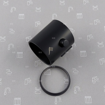 Uchwyt regulacji strumienia wody do baterii natryskowej termostatycznej MOZA BLACK