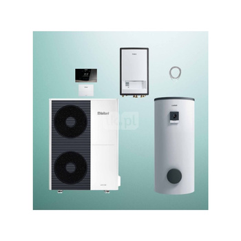 Pakiet Systemowy OZE - Pompa ciepła powietrze-woda split VAILLANT VWL 125/5AS aroTHERM 11.9 kW 400 V + Moduł naścienny VWL 127/5IS + Zasobnik c.w.u. VIH RW 300/3BR + Regulator sensoCOMFORT VRC 720 + Moduł komunikacji internetowej VR 940f