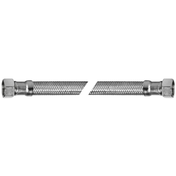 Wąż elastyczny przyłączeniowy QIK stal nierdzewna, 1/2'' x 8 mm x 1/2'', dł. 700 mm, GW x GW z oplotem