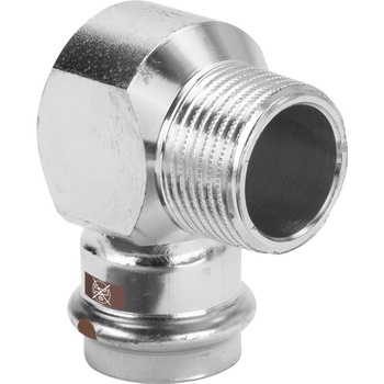 Przejściówka kątowa 90' VIEGA 17141, stal nierdzewna / stal nierdzewna, 22 mm x 3/4'' (zw x gz)